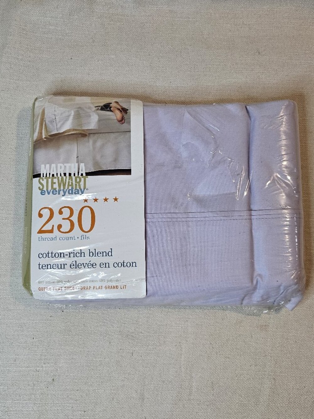 Martha Stewart Everyday - Queen Flat Sheet - Vintage